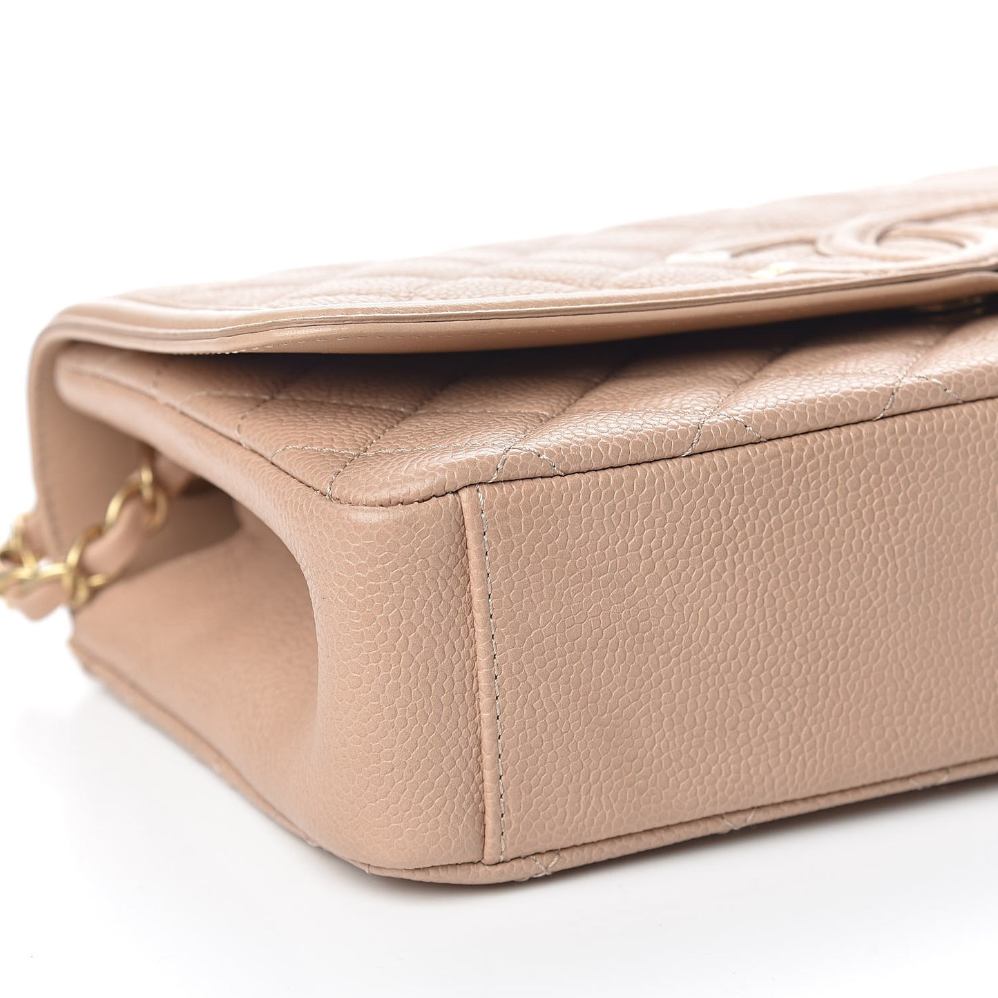 Caviar Quilted Medium CC Filigree Flap Beige