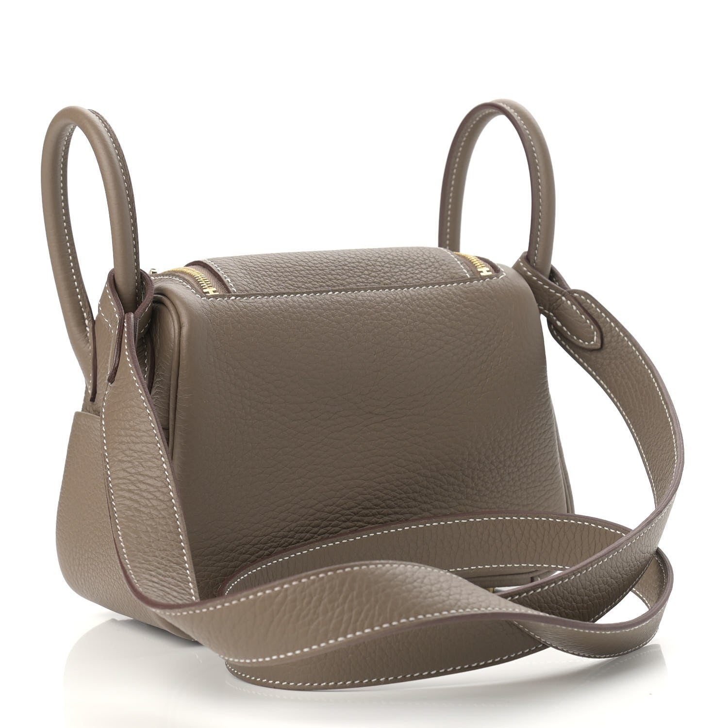 Hermes Taurillon Clemence Mini Lindy 20 Etoupe 3 of 11