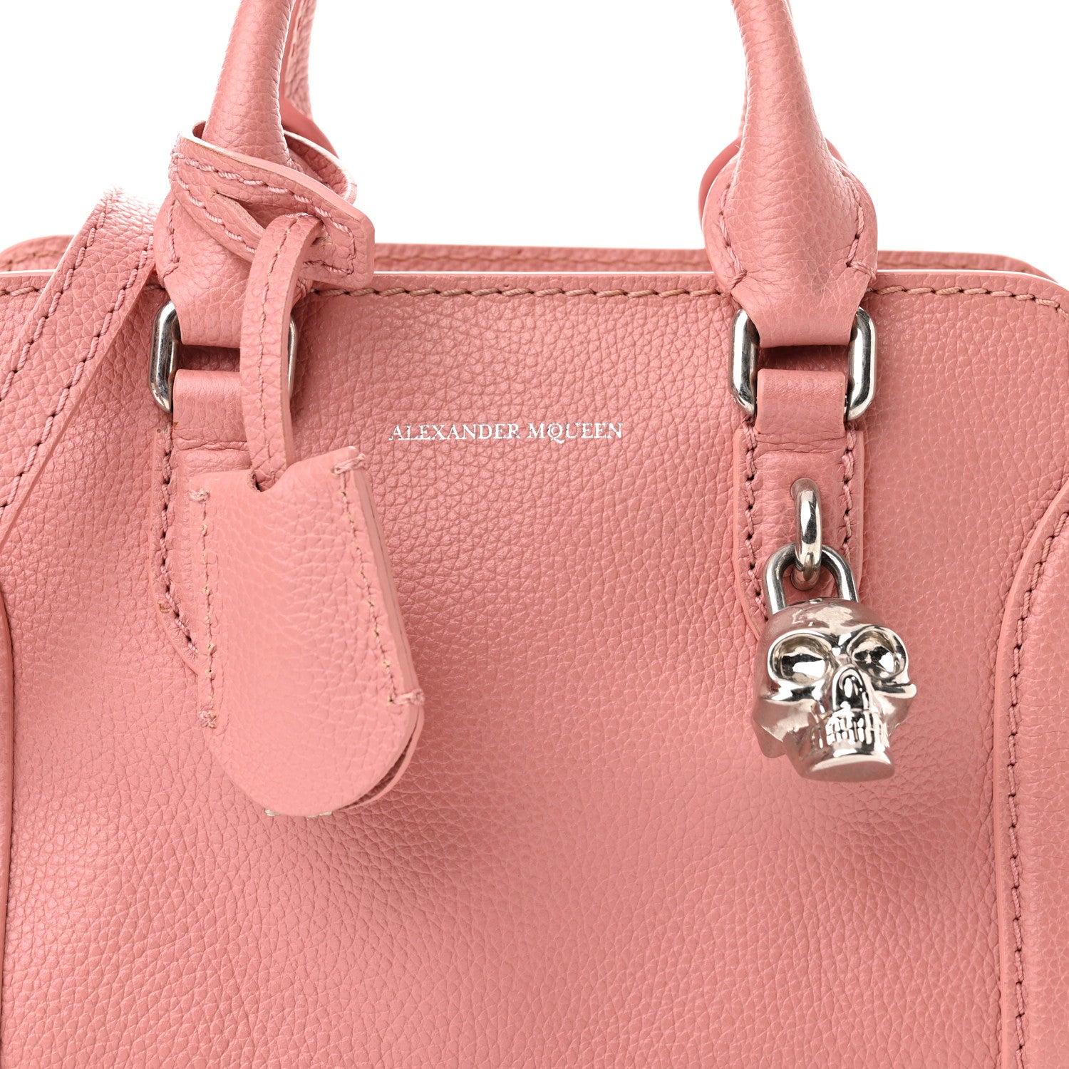 Alexander McQueen Pebbled Calfskin Mini Skull Padlock Zip Around Tote Petal 8 of 10