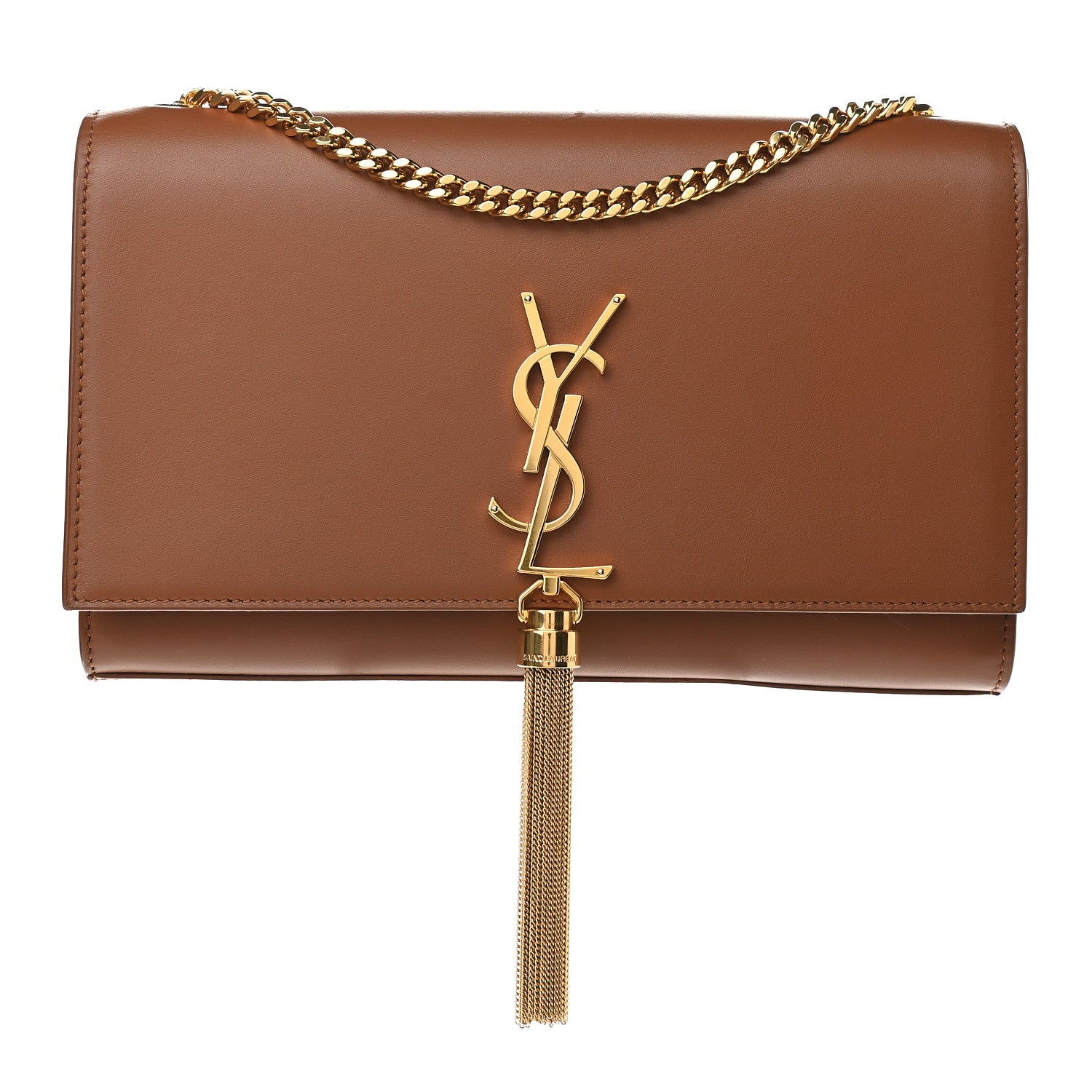 Saint Laurent Smooth Calfskin Medium Classic Monogram Kate Tassel Satchel Fauve 1 of 9