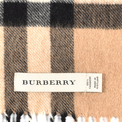 Burberry Cashmere Giant Check Fringe Scarf Camel 4 of 5