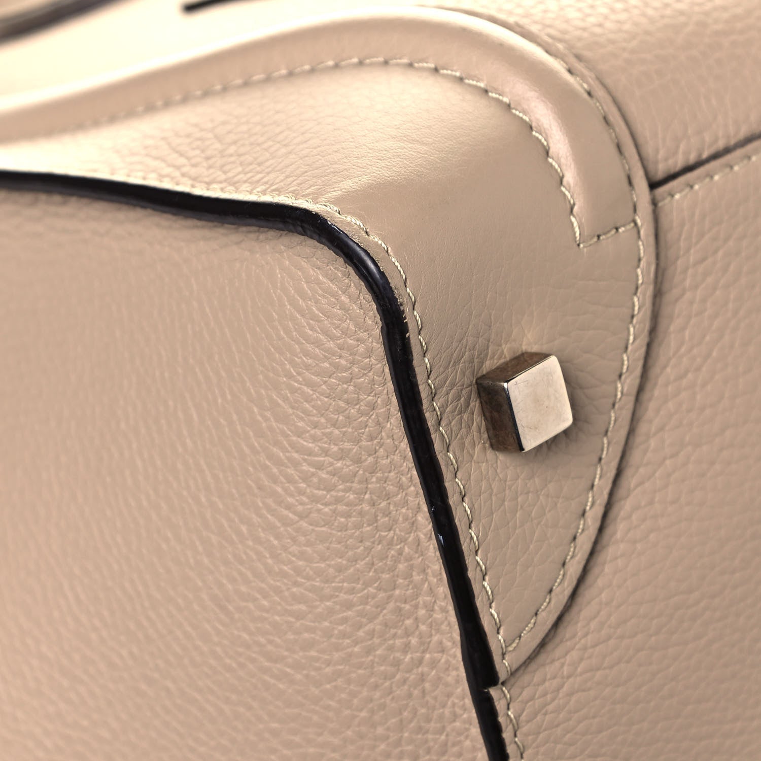Celine Drummed Calfskin Mini Luggage Dune 8 of 14
