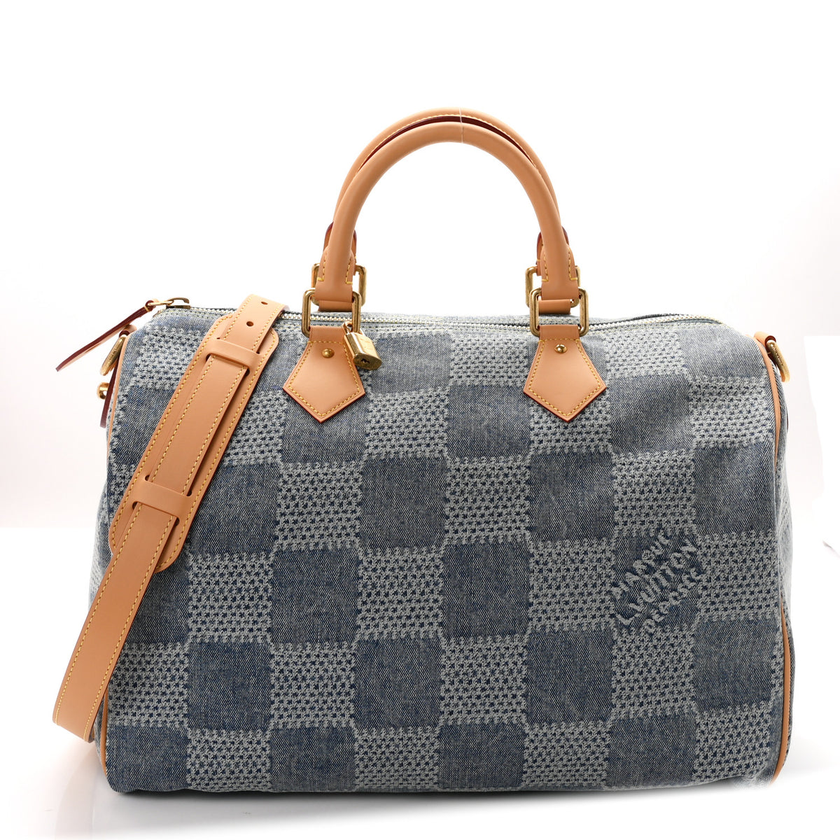 Damier Denim 3D Speedy Bandouliere 40 Bleu