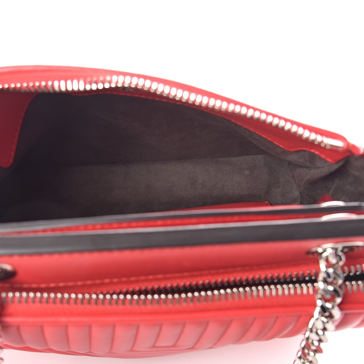 Fendi Shiny Nappa Trapuntata Small DotCom Click Chain Satchel Rojo 6 of 10