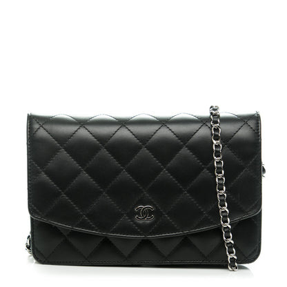 Chanel Lambskin Quilted Wallet On Chain WOC Black 1 of 8
