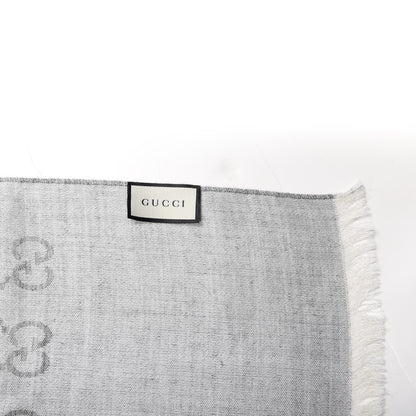Gucci Wool Silk GG Monogram GGNat Scarf Lead 3 of 4