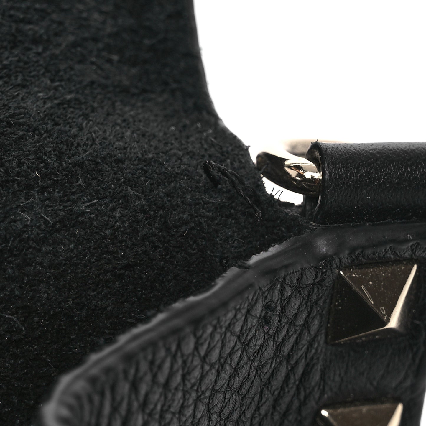 Vitello Rockstud Side Slip Crossbody Black