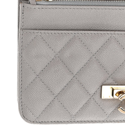Chanel Caviar Quilted Golden Class Wallet On Chain WOC Gray 12 of 15