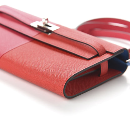 Hermes Epsom Kelly Wallet Casaque To Go Rouge Coeur Rose Extreme Bleu Zanzibar 7 of 10