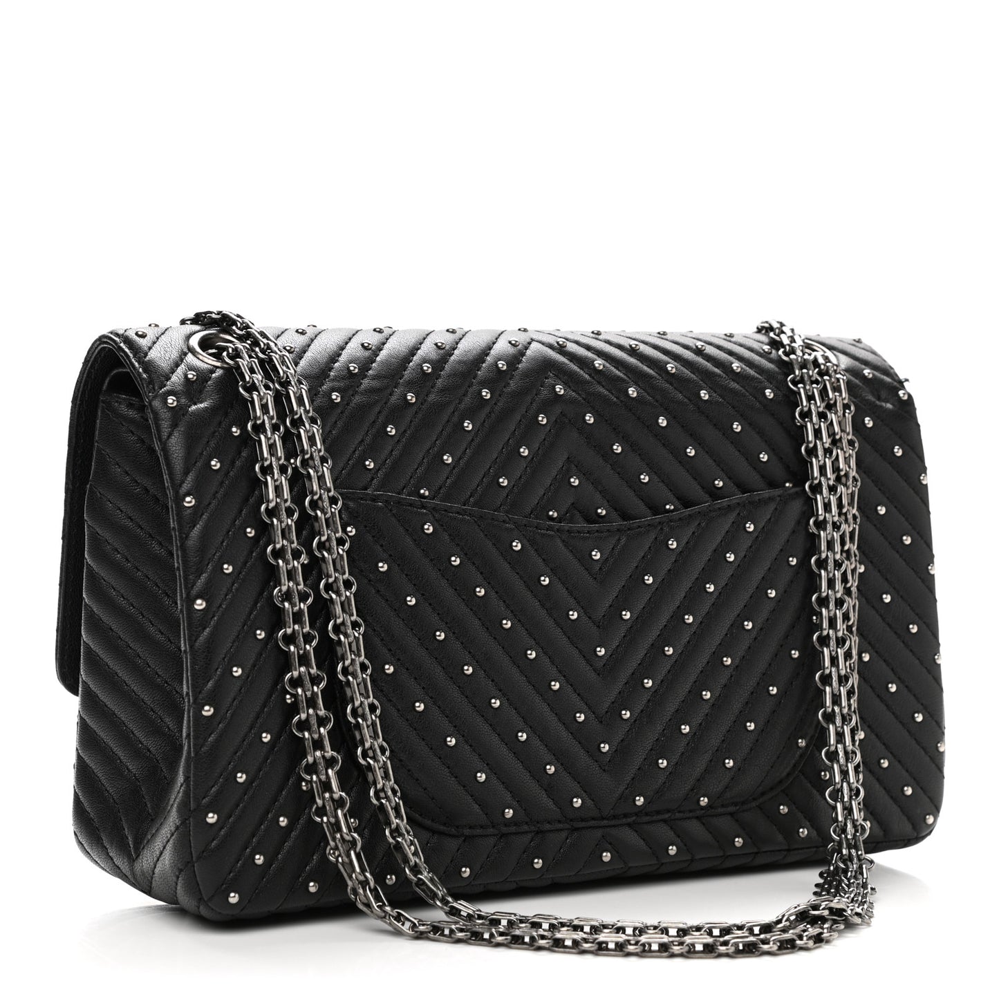Sheepskin Chevron Quilted Studded 2.55 Reissue 226 Flap Black