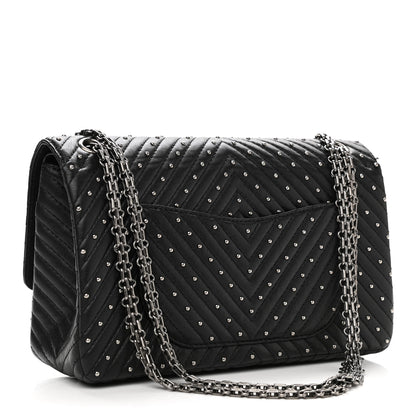 Chanel Sheepskin Chevron Quilted Studded 2.55 Reissue 226 Flap Black 3 of 15