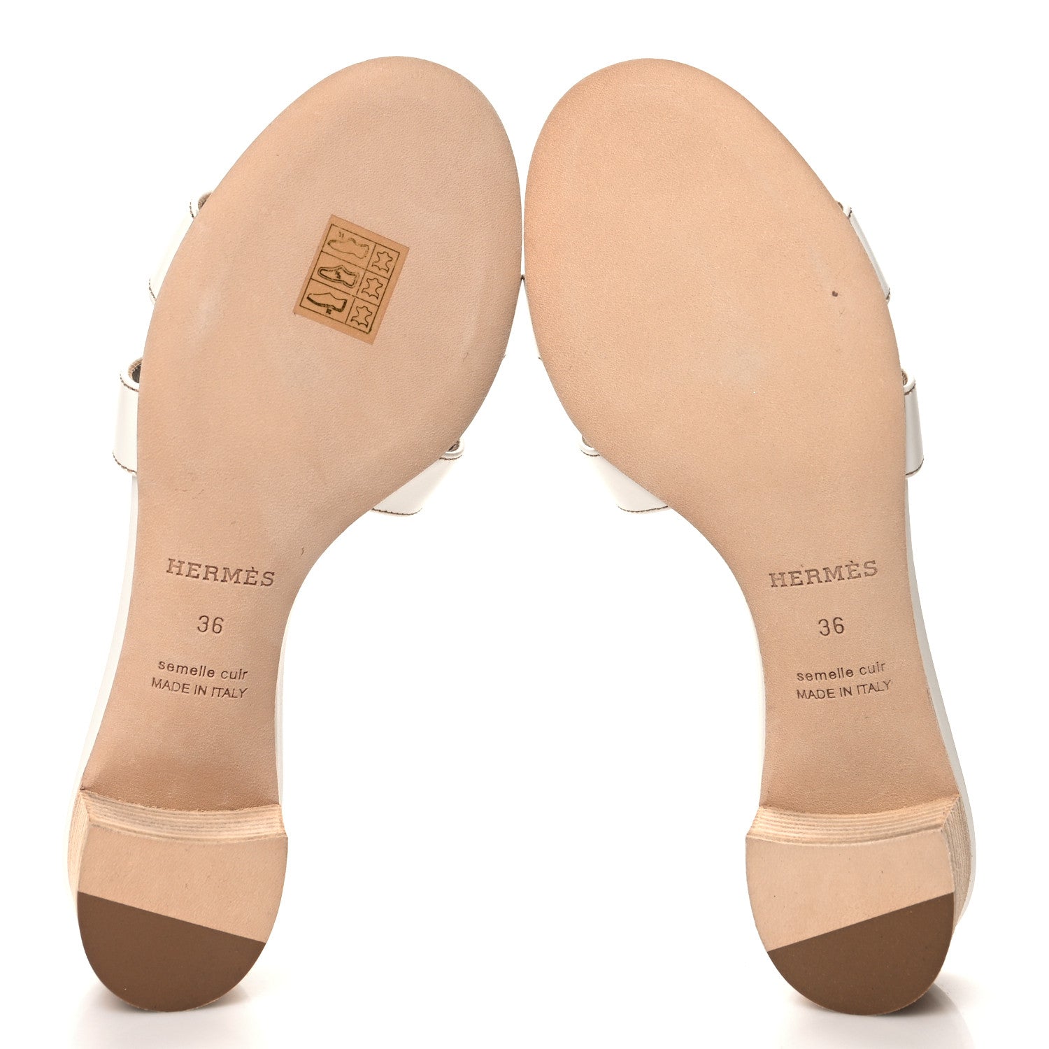 Hermes Calfskin Oasis Sandals 36 White 6 of 9