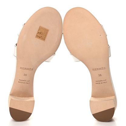 Hermes Calfskin Oasis Sandals 36 White 6 of 9