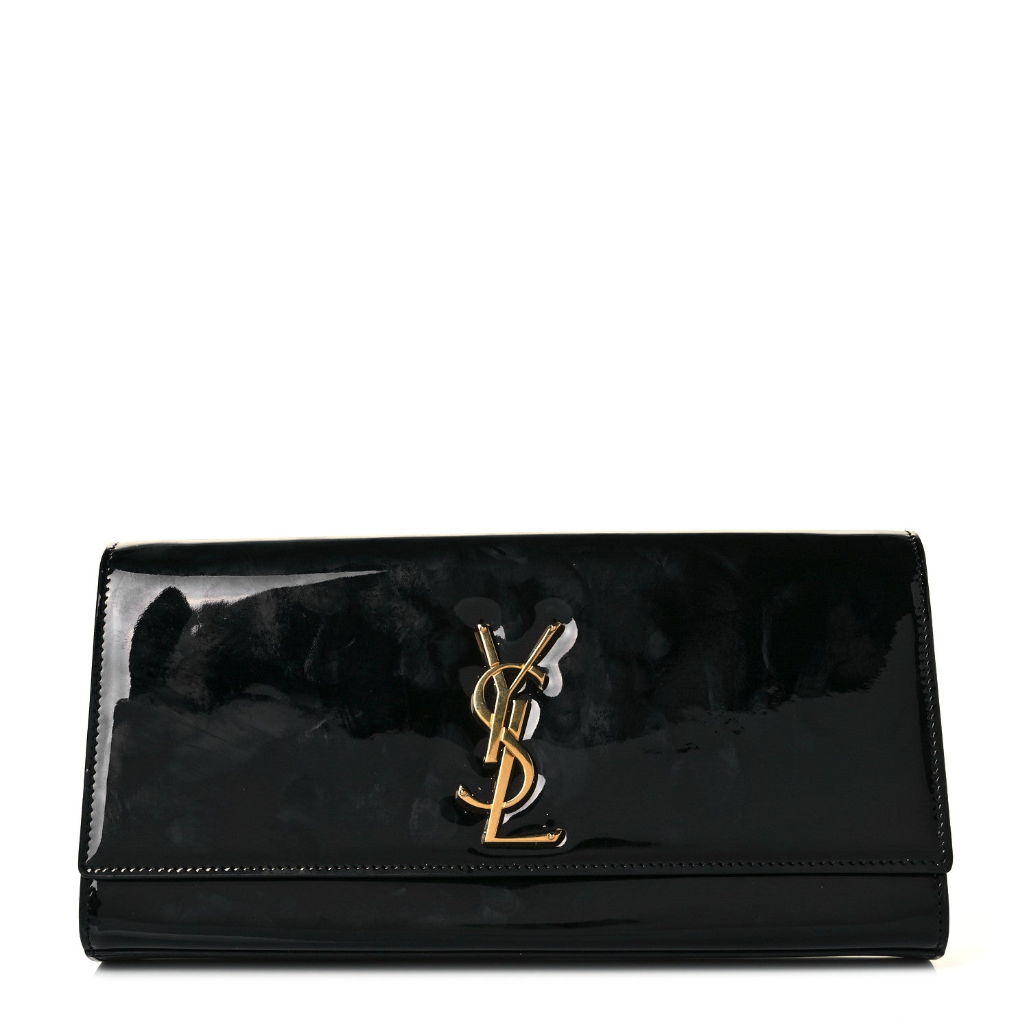 Saint Laurent Patent Classic Monogram Cassandre Clutch Black 1 of 9