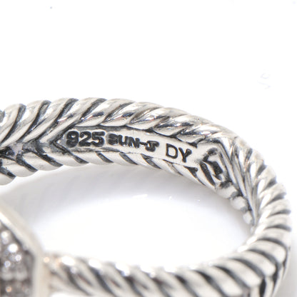 David Yurman Sterling Silver Diamond Blue Topaz 7mm Petite Albion Ring 53 6.5 6 of 6