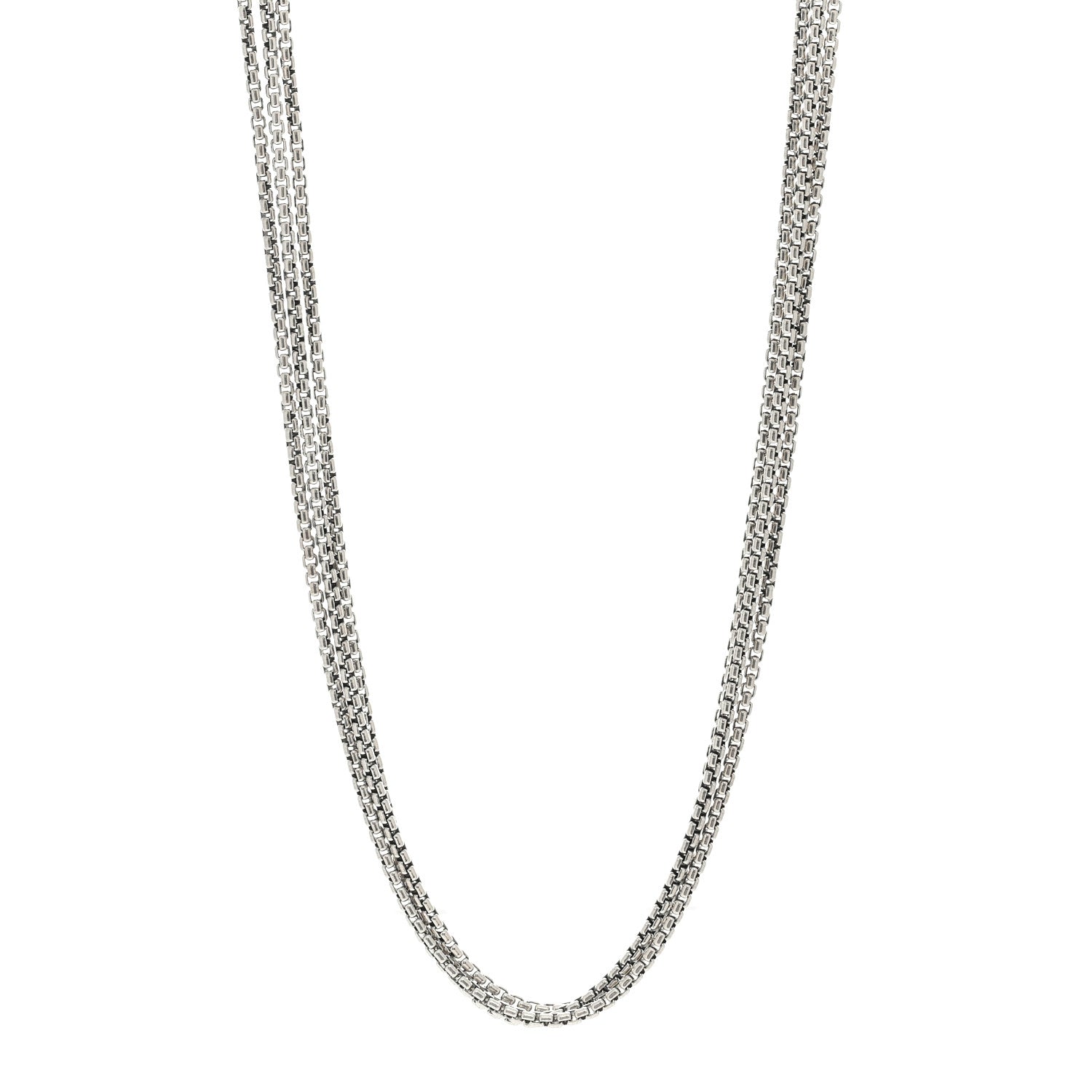 David Yurman Sterling Silver 14K Yellow Gold 2.7mm Box Chain Necklace 72" 1 of 3