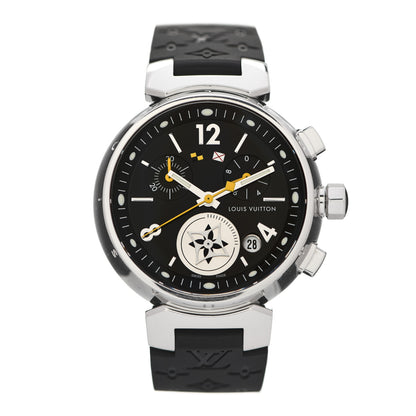 Louis Vuitton Stainless Steel Rubber 34mm Tambour Lovely Cup Quartz Watch Black 1 of 4