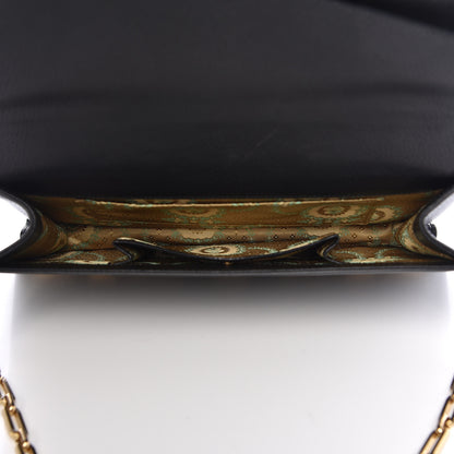 Gucci Calfskin Snakeskin Studded Medium Ottilia Top Handle Bag Black 5 of 13
