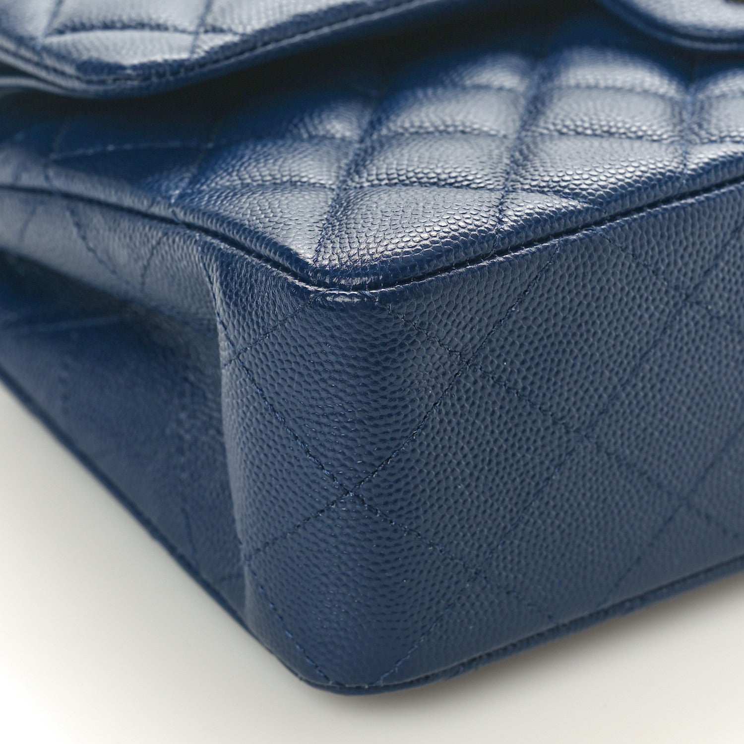 Chanel Caviar Quilted Small Double Flap Blue 8 of 10