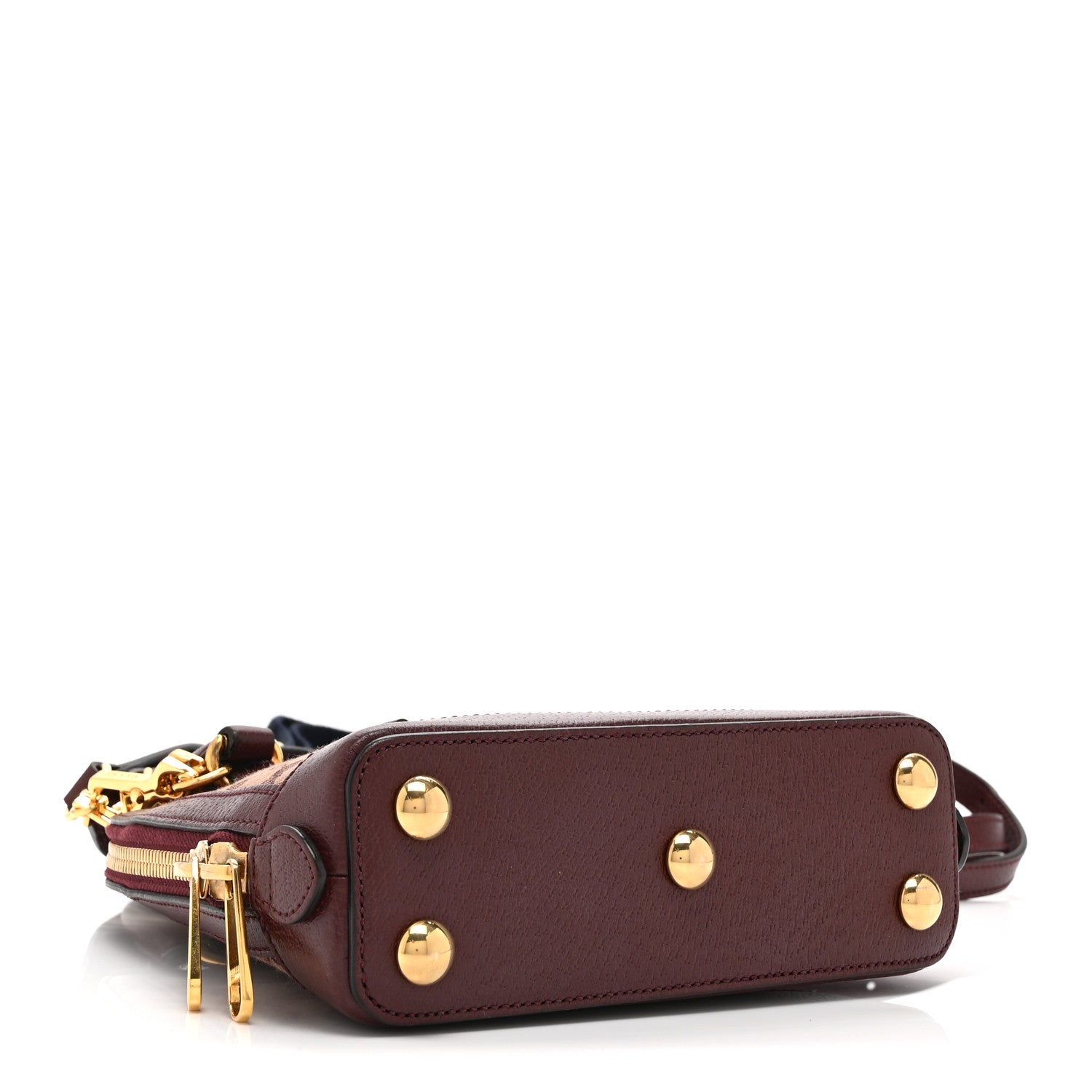 Gucci Monogram Textured Dollar Calfskin Mini Horsebit 1955 Top Handle Bag Sahara Rubino Chardonnay 4 of 11
