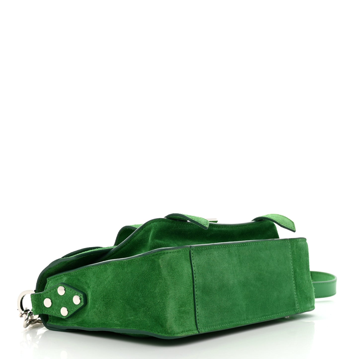 Suede Tiny PS1 Satchel Bottle Green