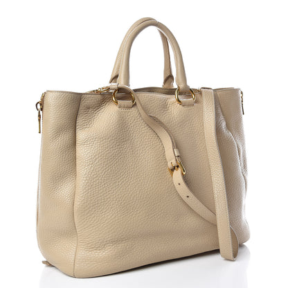 Prada Vitello Daino Side Zip Tote Sabbia 4 of 17