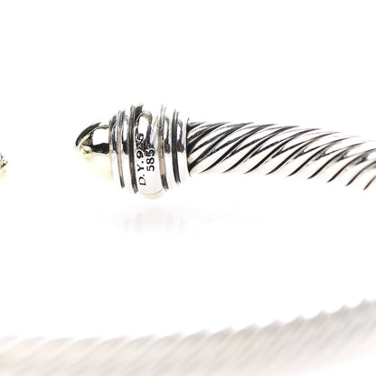 David Yurman Sterling Silver 14K Yellow Gold 5mm Cable Classics Dome Bracelet 4 of 5