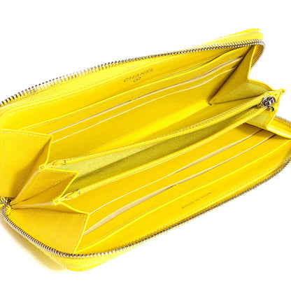 Chanel Patent Quilted Large Gusset Zip Around Wallet Yellow 5 of 7