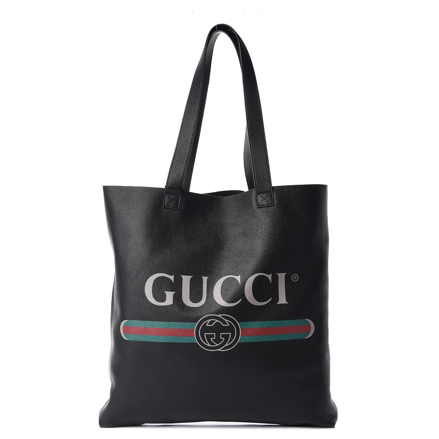 Gucci Calfskin Mens Logo Vertical Shopping Tote Black 1 of 11