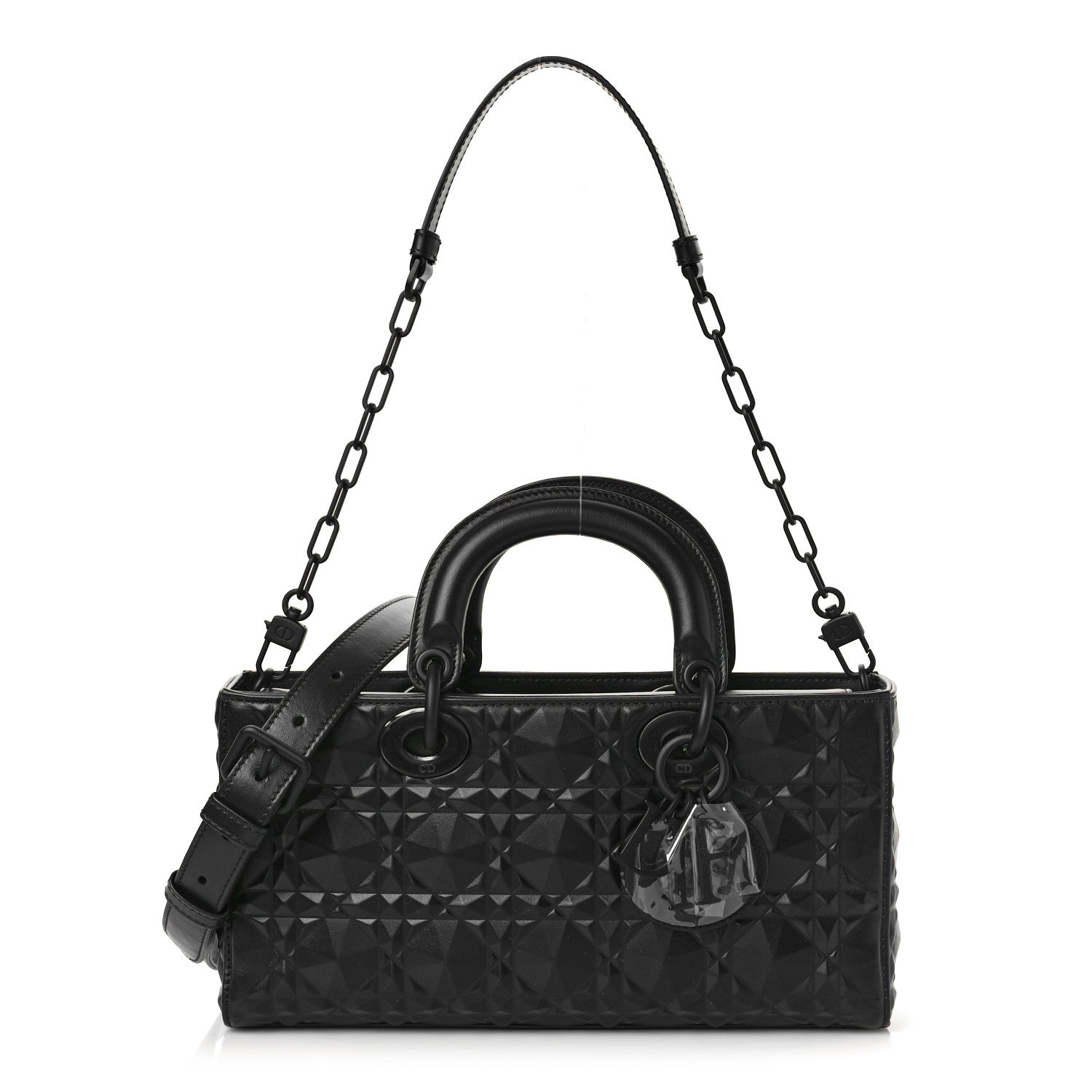 Christian Dior Calfskin Cannage Diamond Medium Lady D-Joy Black 1 of 9