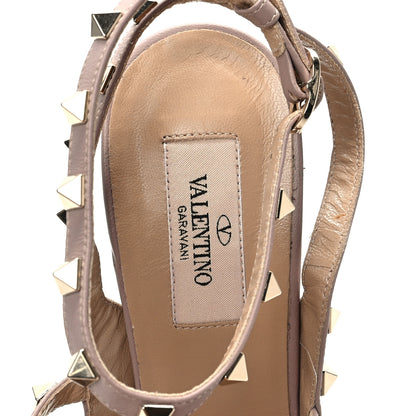 Valentino Garavani Calfskin Nappa Rockstud Ankle Strap 100mm Pumps 40 Alpaca Poudre 7 of 8