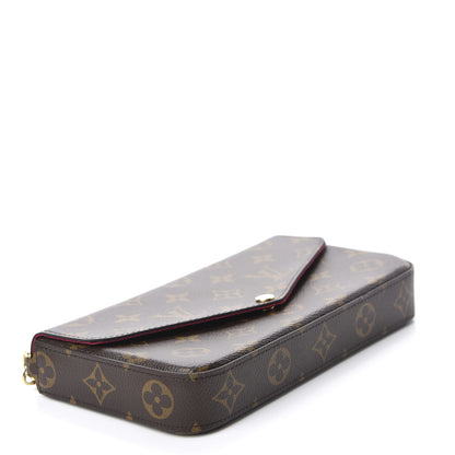 Louis Vuitton Monogram Pochette Felicie Chain Wallet Fuchsia 4 of 13