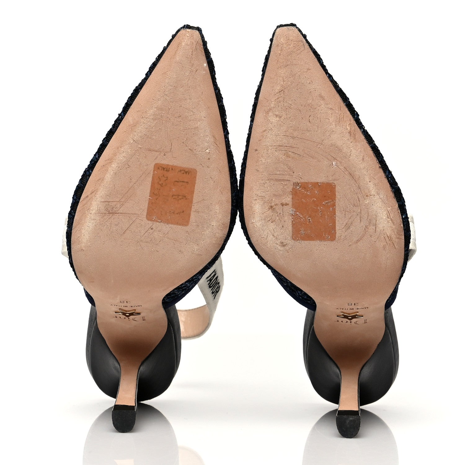 Christian Dior Resille Lambskin Ribbon J'Adior Slingback 100mm Pumps 38 Indigo Blue 5 of 9