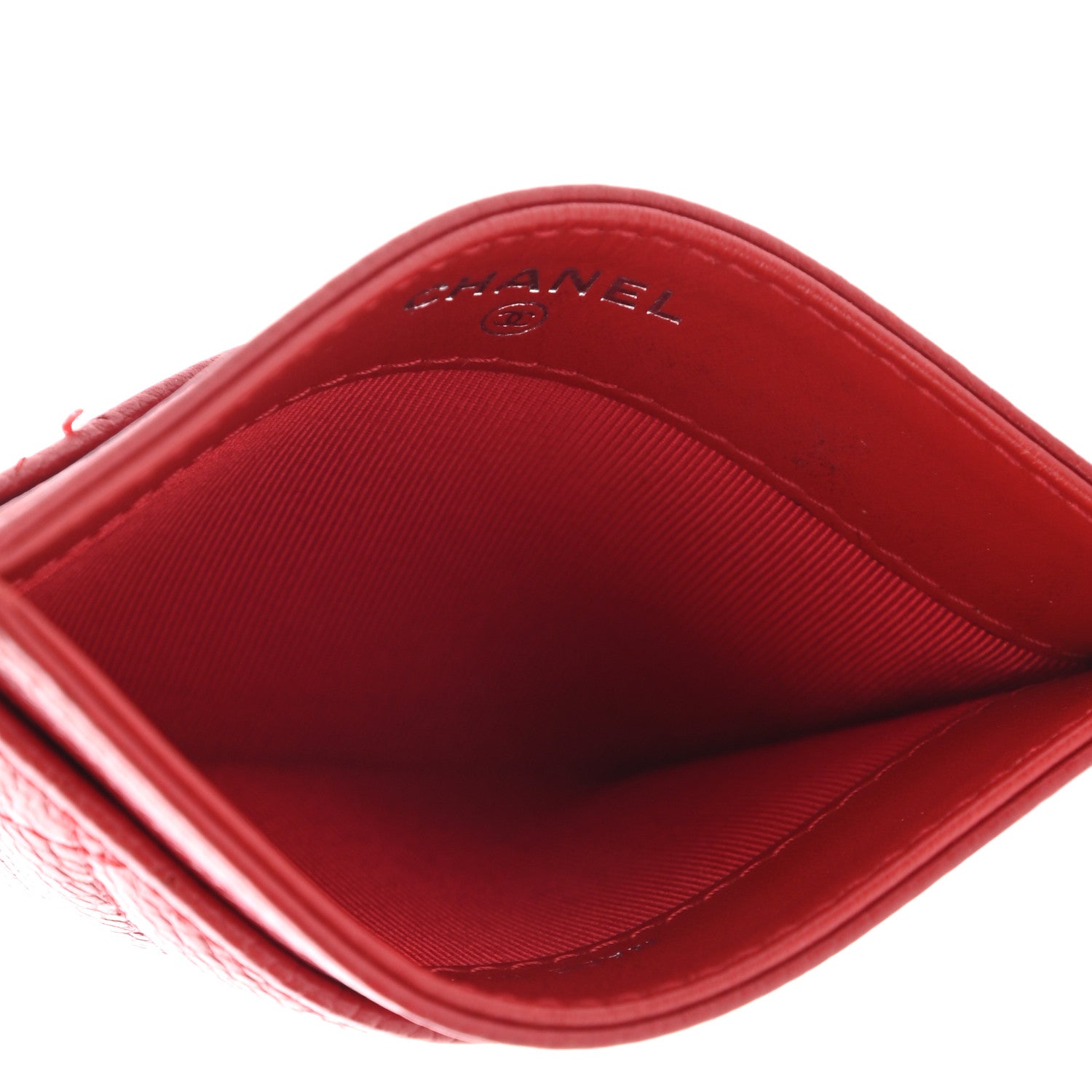 Chanel Caviar Quilted Card Holder Red 5 of 9