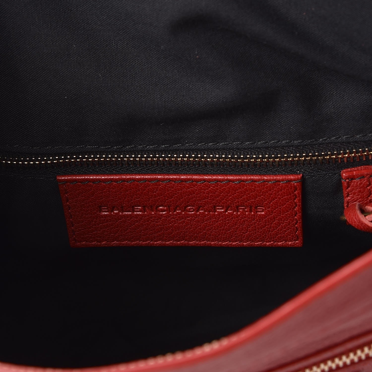 Balenciaga Chevre Classic Gold Hardware Premier Clutch Red 6 of 9