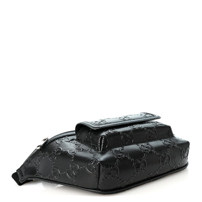 Gucci Calfskin GG Tennis Embossed Pocket Belt Bag Black 4 of 11