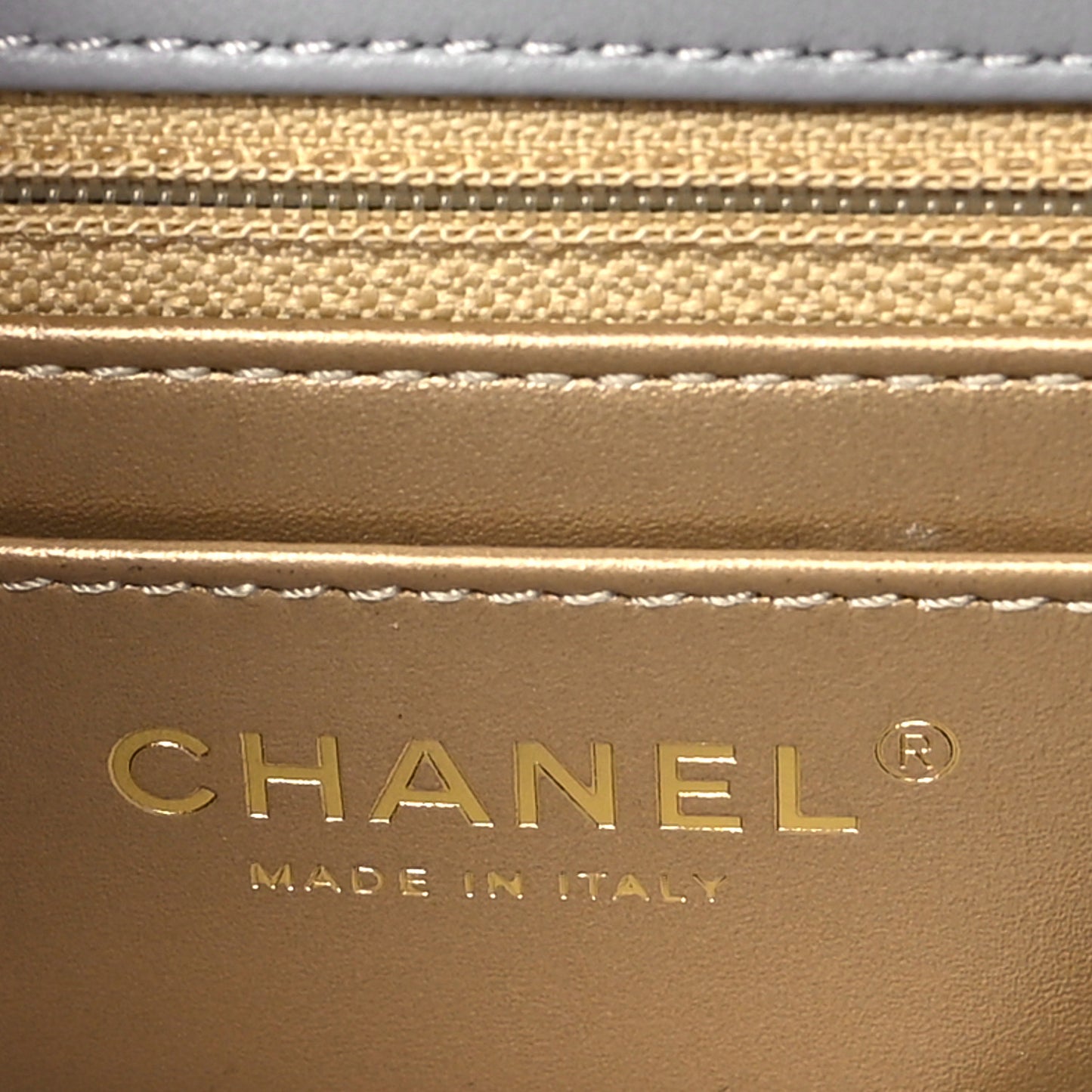 Lambskin Quilted Mini Rectangular Pearl Crush Flap Grey