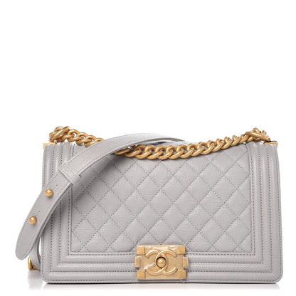 Chanel Caviar Quilted Medium Boy Flap Grey 1 of 8