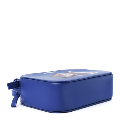Balenciaga Smooth Calfskin Kittens Logo XS Everyday Camera Bag Electric Blue White 4 of 11