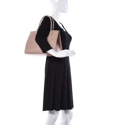 Prada Soft Calfskin Impunture Diagramme Tote Cipria 3 of 9