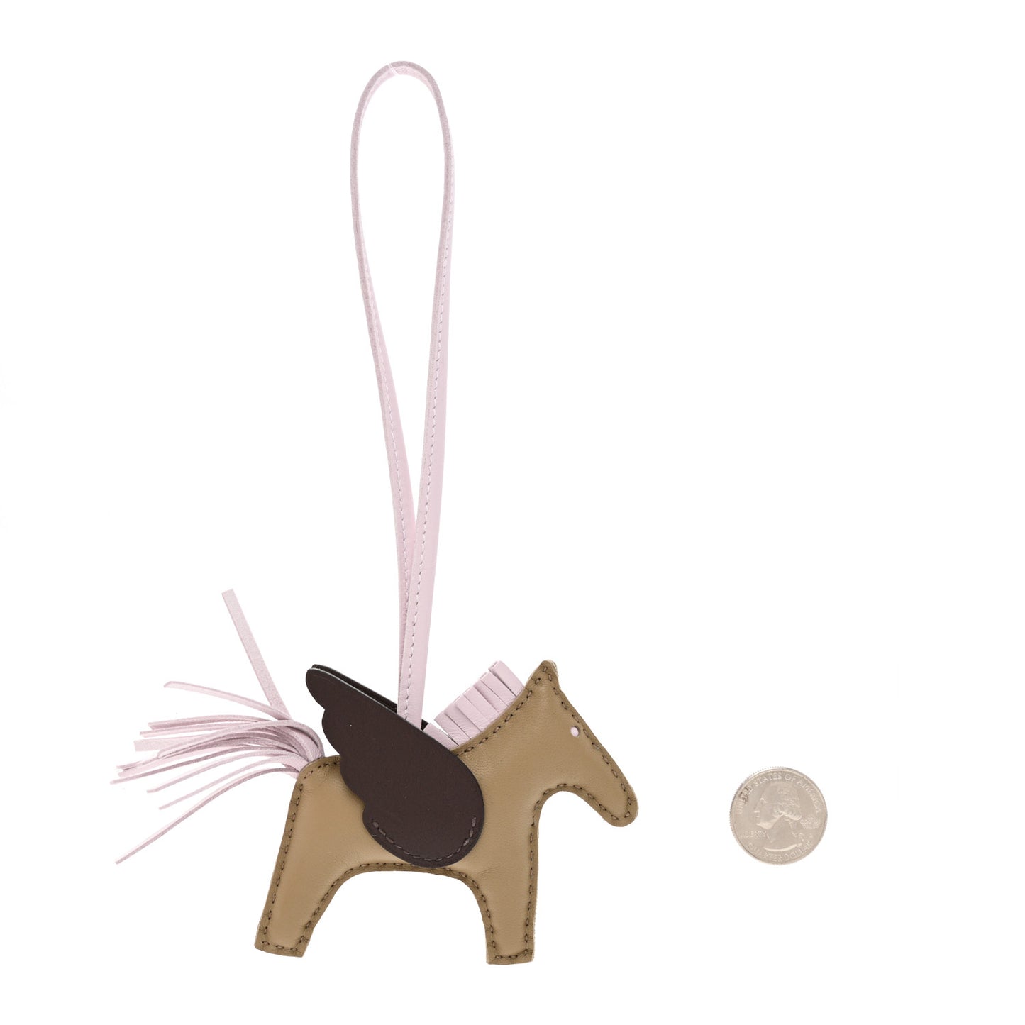 Milo Lambskin Grigri Rodeo Pegase Horse Bag Charm PM Beige Marfa Mauve Pale Moka