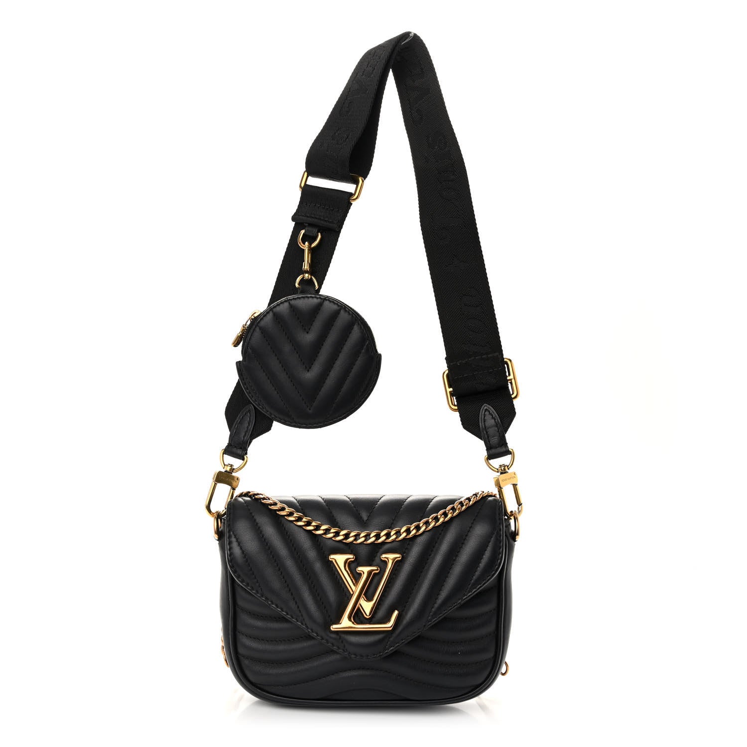 Louis Vuitton Calfskin New Wave Multi Pochette Black 1 of 9