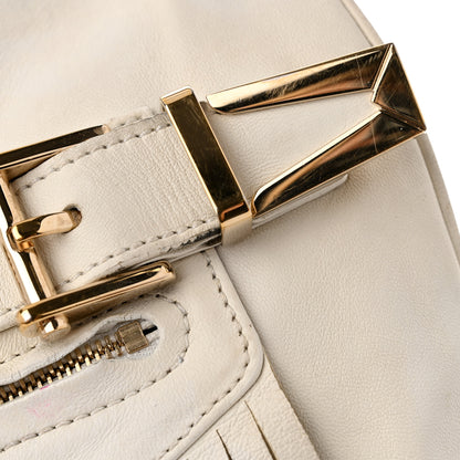 Versace Calfskin Medium Palazzo Fringe Shoulder Bag White 11 of 14