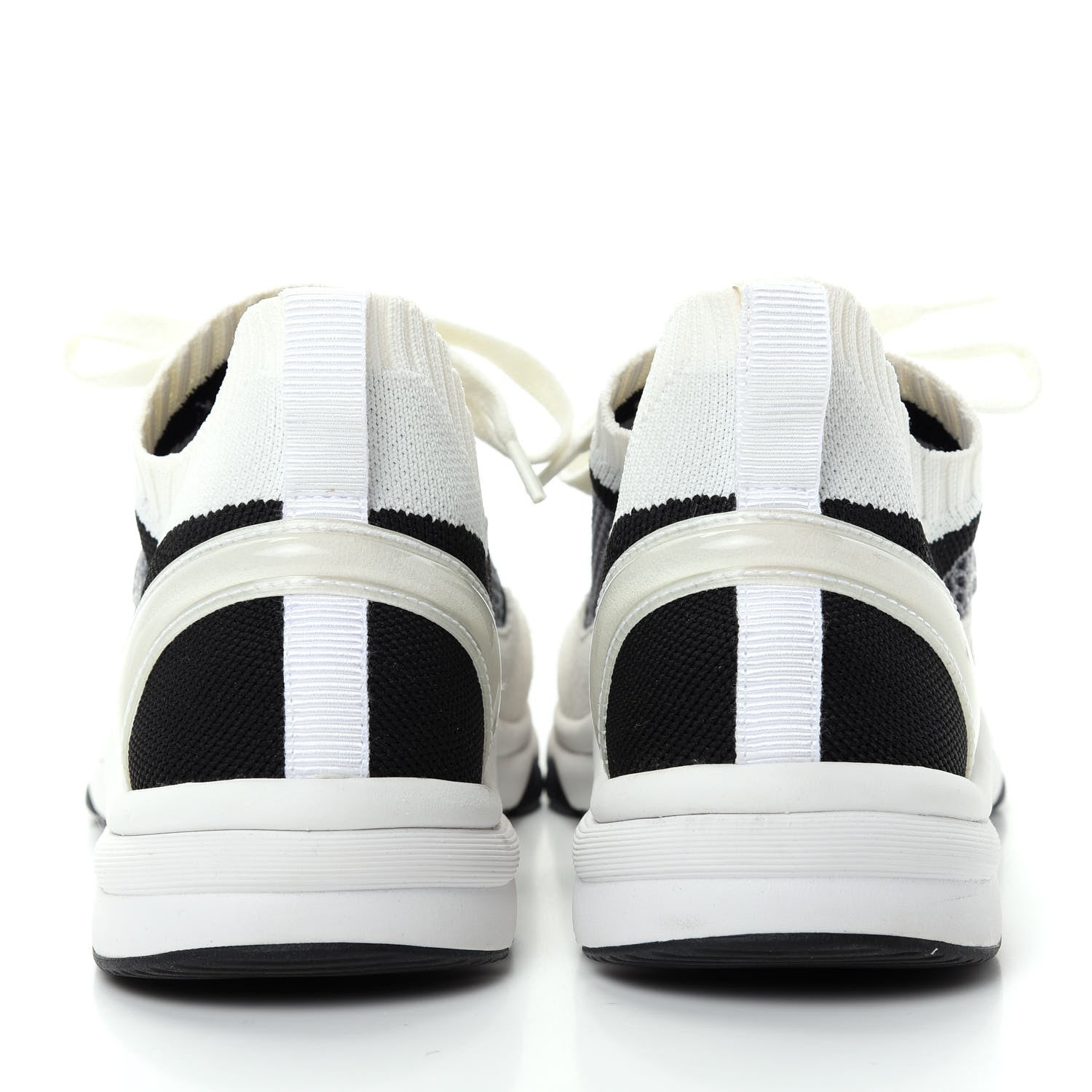 Chanel Fabric Suede Calfskin Stretch CC Sneakers 40 Beige Black 7 of 9