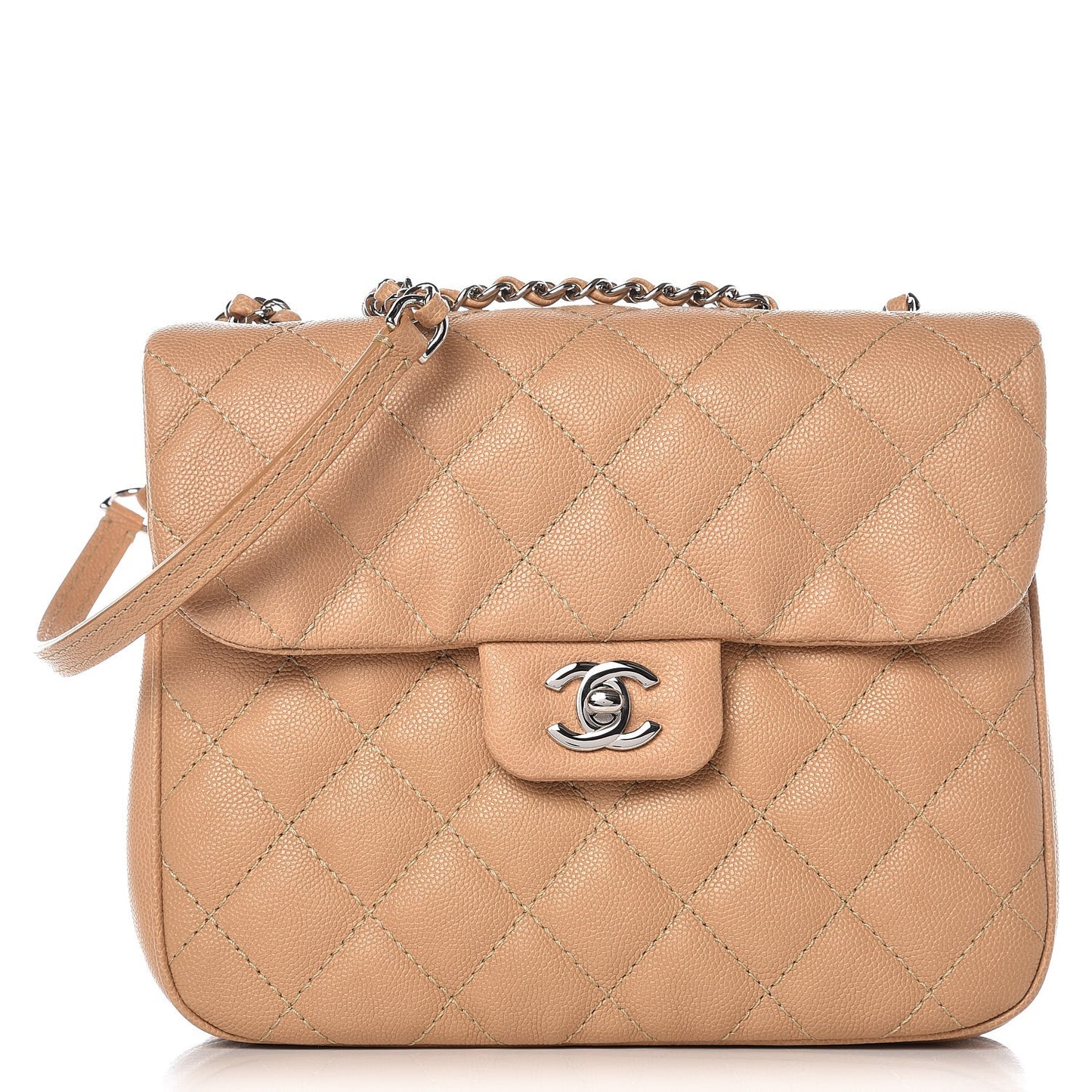 Caviar Quilted Medium Urban Companion Flap Beige