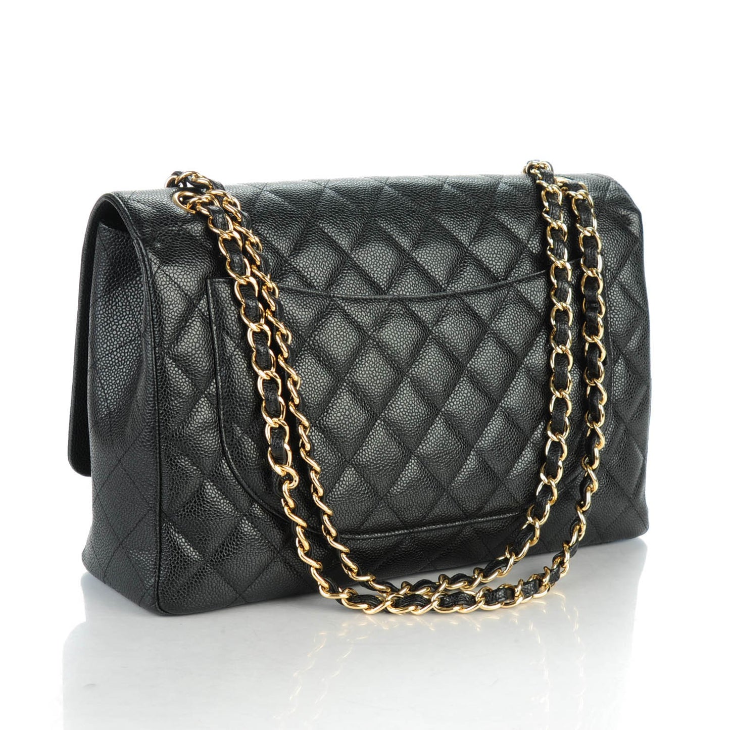 Caviar Quilted Maxi Single Flap Black