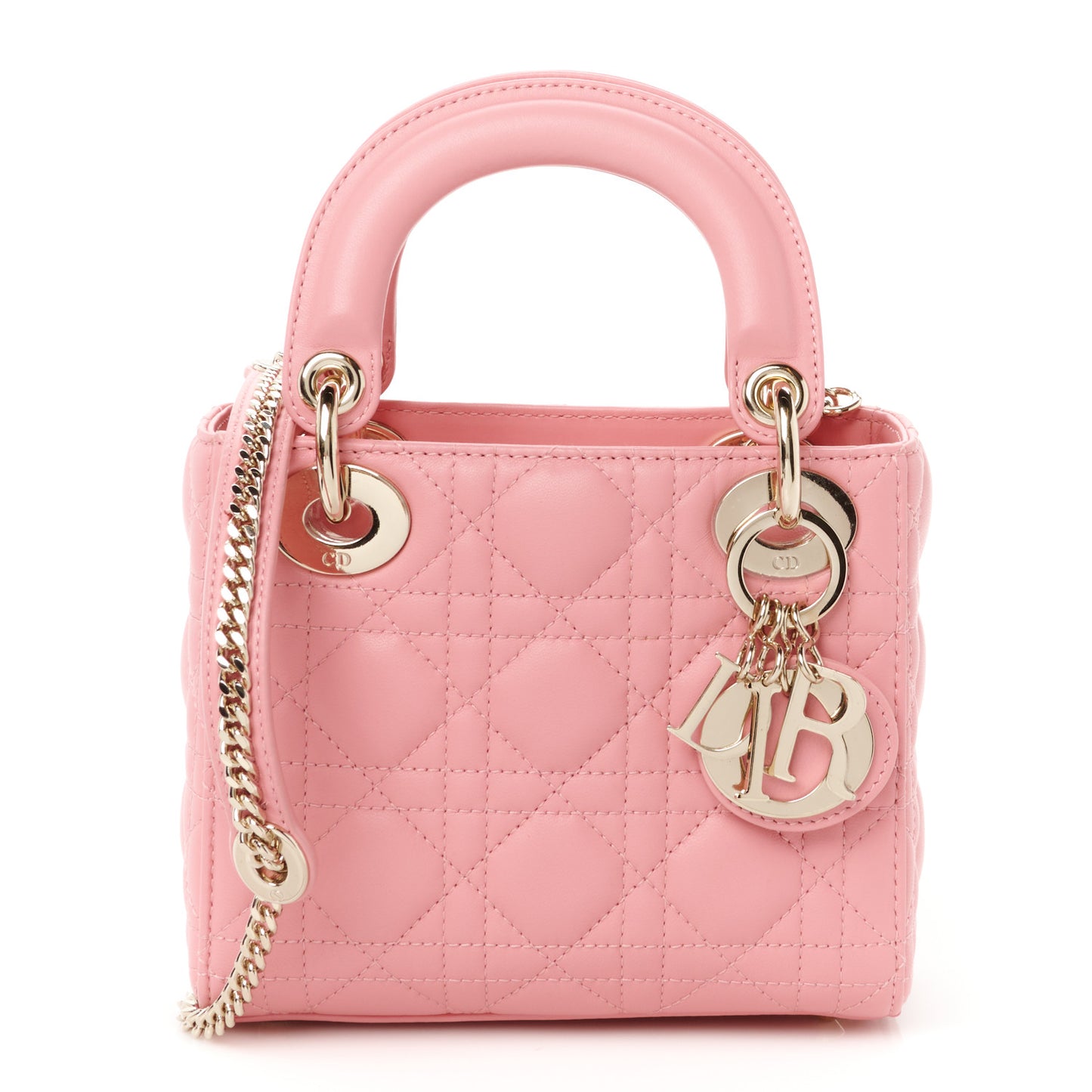 Lambskin Cannage Mini Lady Dior Light Pink