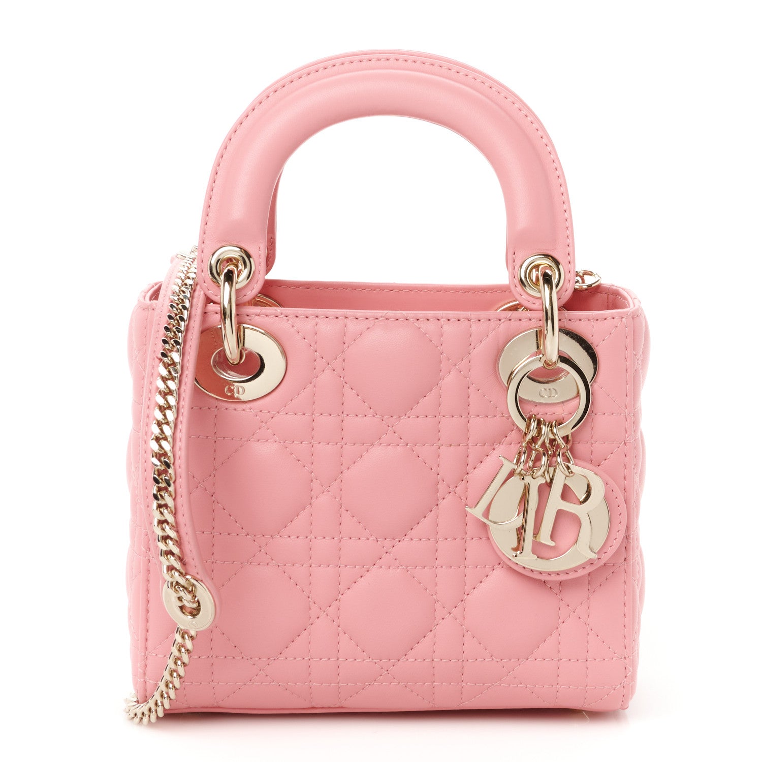 Christian Dior Lambskin Cannage Mini Lady Dior Light Pink 1 of 10