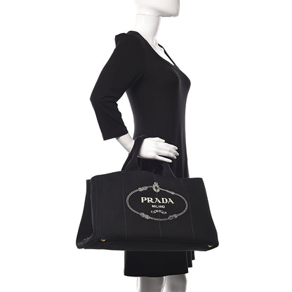 Prada Canapa Logo Tote Black 2 of 16