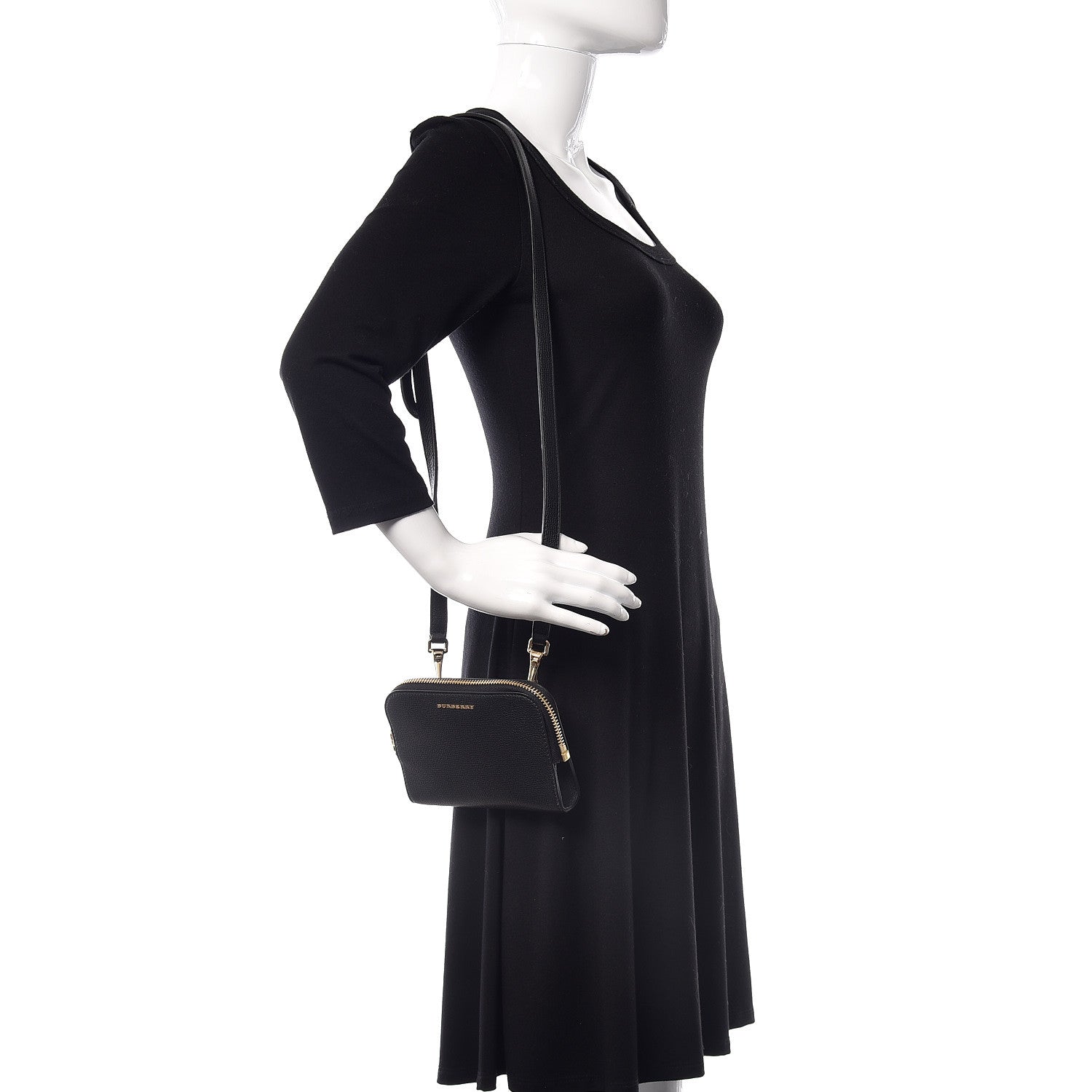 Burberry Grain Calfskin Small Crossbody Bag Black 2 of 9